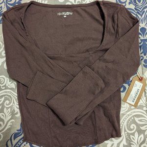 Harlow square neck long sleeve top
